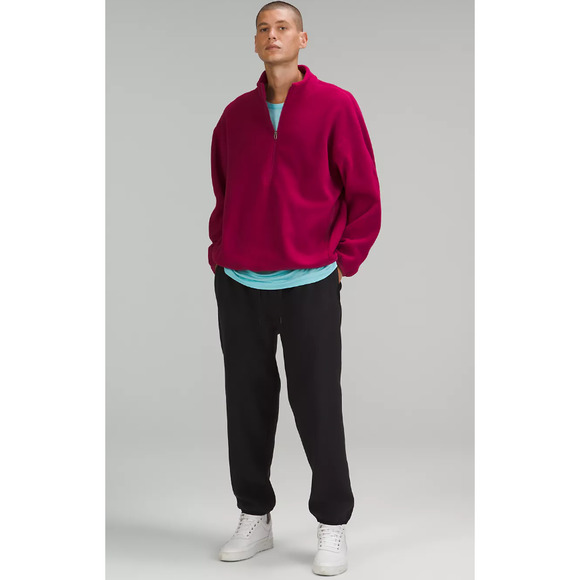 NWT Lululemon Men's Oversized-Fit Fleece Half Zip Sweatshirt Pomegranate Size XL - Picture 2 of 11